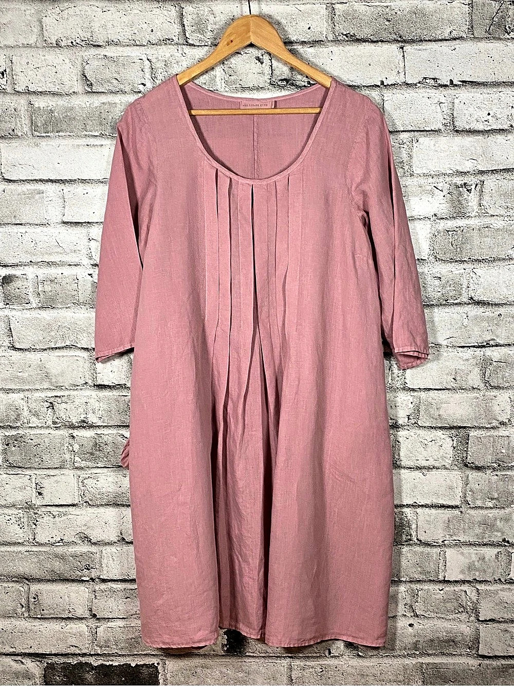 Lafayette 148 New York Linen Midi Dress Pink Size Medium